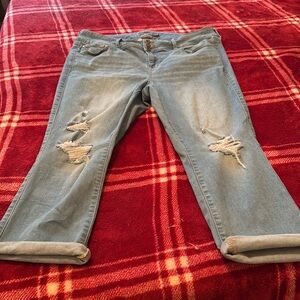 Torrid distressed cropped jeans